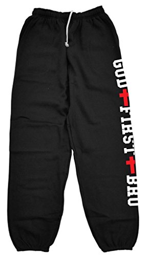 Gs-eagle Men's Printed God First Bro Graphic Sweatpants