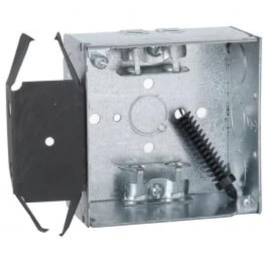 Electrical 4" x 4" Metal Box Stud Bracket for Metal Stud 4" Square Box 2-1/8" Deep with MC Cable Connector and Metal Stud Bracket with Box Stabilizer BE-243 (24)