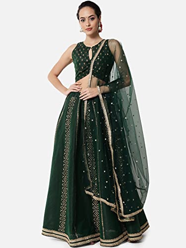 Image of studio rasa Women's Dupion Hand Block Printed Readymade Top for Festive Wedding Party