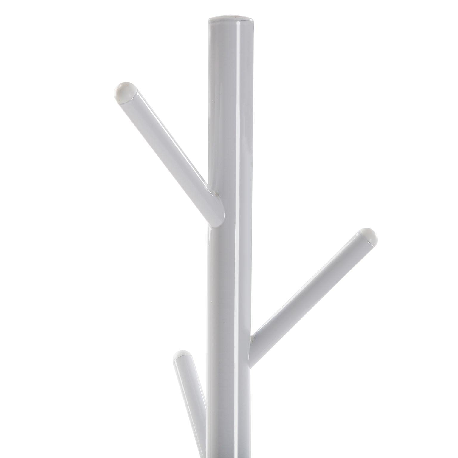 Versa Adelisa Minimalistischer Garderobenständer für den Eingangsbereich, mit 9 Haken für Kleidung oder Taschen, Maßnahmen (H x L x B) 170 x 28,5 x 28,5 cm, Metall, Farbe: Weiß