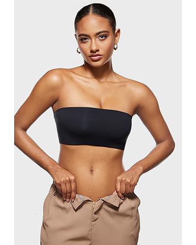 INLYRIC Women's Inbarely Strapless Bandeau Bra Bralette Tube Top Seamless Comfortable Stretchy Non Padded Bras Tops4