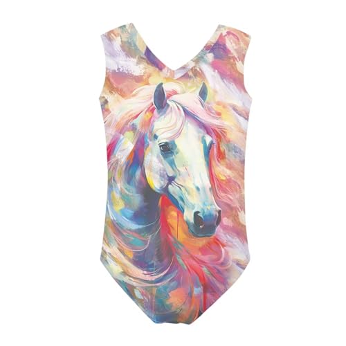 Image of Xpyiqun Swimsuits for Girls 3-14 V Neck Sleeveless Bathing Suit Summer Sport One Piece Swimwear Beach Swimming