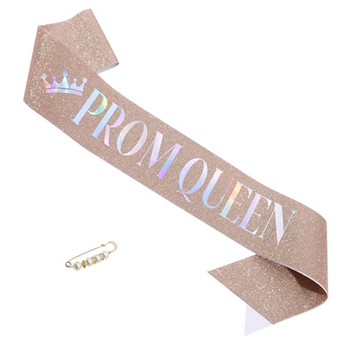Image of Prom Sash with Pearl Pin - Graduation and School Party Accessories (1pcs, Prom Queen)