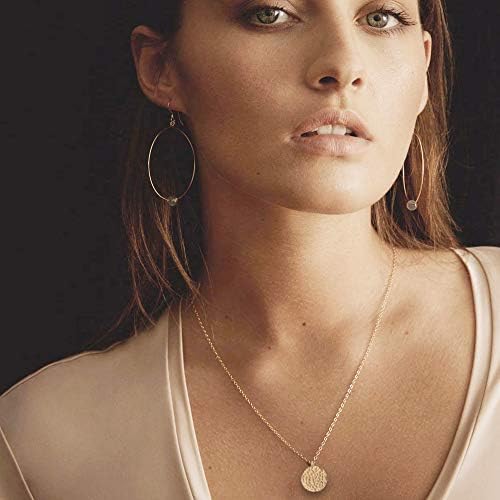 LOYATA Moon Pendant Necklace, 14K Gold 