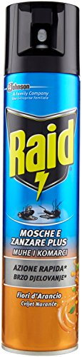 Raid Spray Mosche e Zanzare, Antizanzare, Repellente Fragranza Fiori d'Arancio, Confezione da 1 x 400 ml