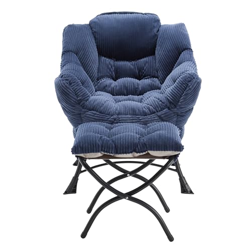 Sillón Plegable Azul con Estructura de Acero miniatura 1