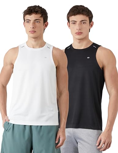 Image of Amazon Brand - Symbol Men's Polyester Color Block Active Regular Fit Sports | Round Neck | Sleeveless T-Shirt