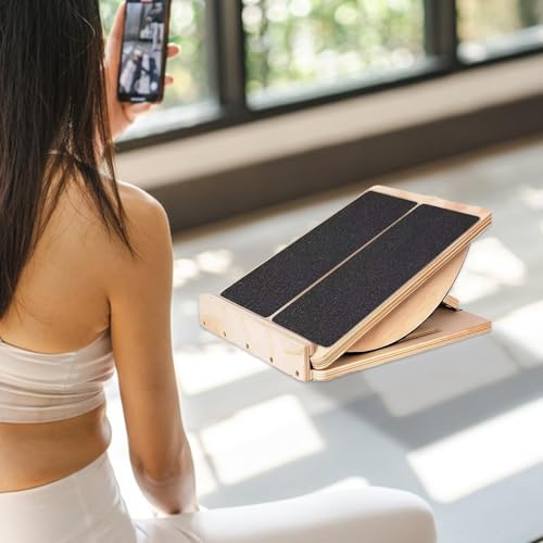 Planche inclinée en bois mollets et squats avec surface antidérapante réglable