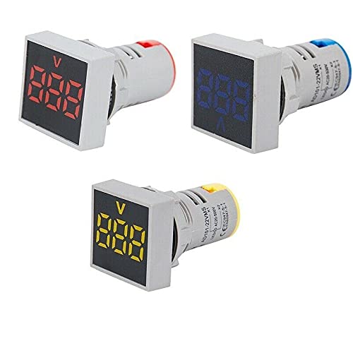 KAMCON� Plastic Direct AC 20-500V Digital Voltmeter LED Indicator Lamp Square Signal Light (1 Set of RYB) (B09447XH24) Amazon Price History, Amazon Price Tracker