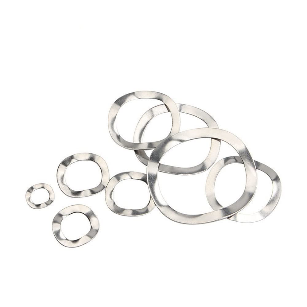 Joints ondulés en Acier Inoxydable 304, 25/50/100 pièces, rondelles élastiques ondulées, for Arbres de roulement, M3-M25(50pcs M16x21x0.3mm)