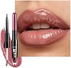 LANGMANNI dúo de delineador y gloss, tono 01 Dusty Rose Nude, hidratante y no pegajoso 2