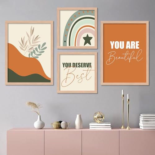 Image of kotart Modern Wall Art Framed Painting for Wall Decoration - Wall Paintings for Living Room, Bedroom - Wall Decor /Room Decor Set of 4 (Art 1, Big (13x17 or 13x13 inch))