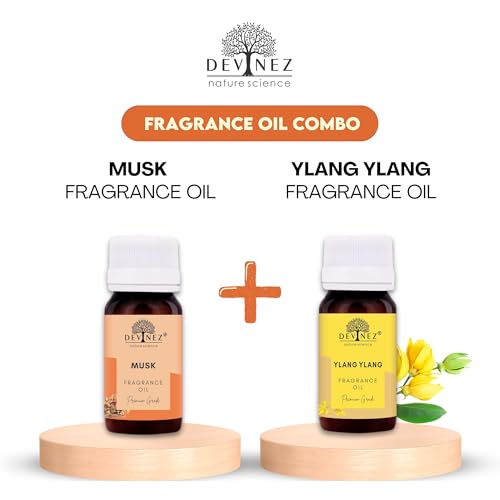 Image of Devinez Musk, Ylang-Ylang Aroma Oil for Diffuser /Ultrasonic Aroma Diffuser /Tealight Diffuser /Reed Diffuser, 15ml Each