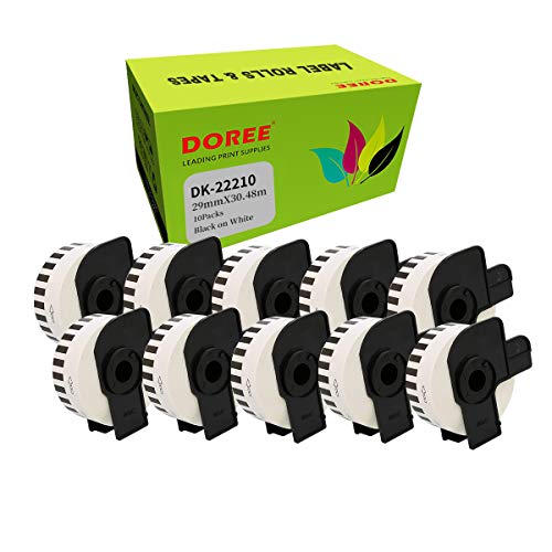 DK-22210 Rouleau Adhésif Continu Thermique 29mm Doree pour Étiquetage Sans Bourrage Brother QL
