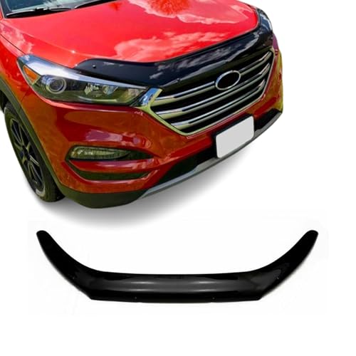 OMAC Front Bug Shield Hood Deflector Guard for Hyundai Tucson 2016-2018 Black Smoke