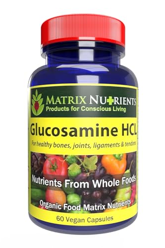 Matrix Nutrients GLUCOSAMINE HCL - Cartilage Builder! Maintain Healthy Joints, Bones, Ligaments and Tendons. Absorption Rate up to 98% - Vegan Capsules (60ct)