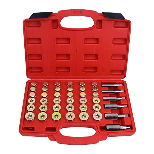 Utmall 114Pcs Oil Pan Drain Sump Plug Key Thread Repair Tool Kit Set Drain Plug With Carry Case #TOP10