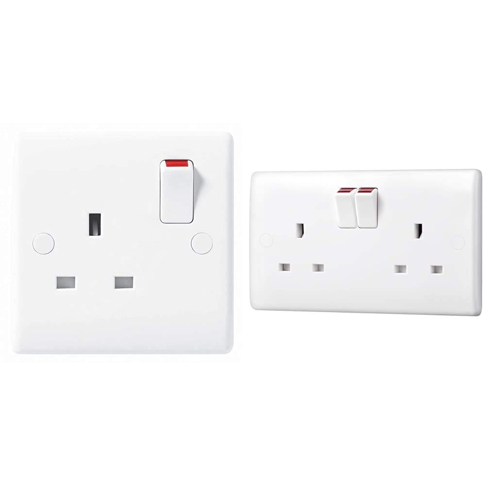 Buy BG Electrical Single Pole Single Switch Power Socket, White Moulded