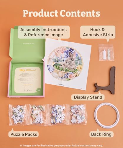 Image of PieceRelax 3D Puzzle Plate 124 Pieces - Sleeping in Sunlit Garden - Jigsaw Puzzle for Adults, Decorative Plate with Durable Plastic Pieces, Ideal Gift for Home or Office Decor [PL1019]