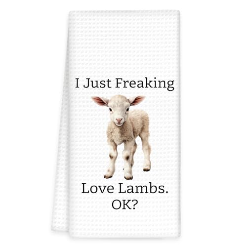 OINDADE Lamb Gifts Kitchen Towels, Gifts for Lambs Lovers Women
