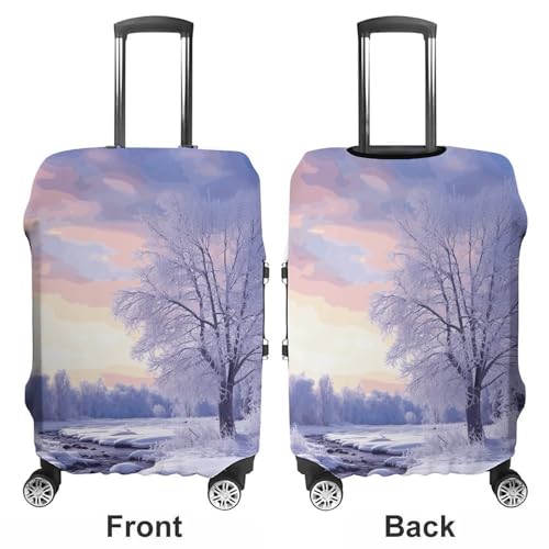 Winter Landscape Printed Luggage Cover Protector, Fits 18-32 Inch Luggage3