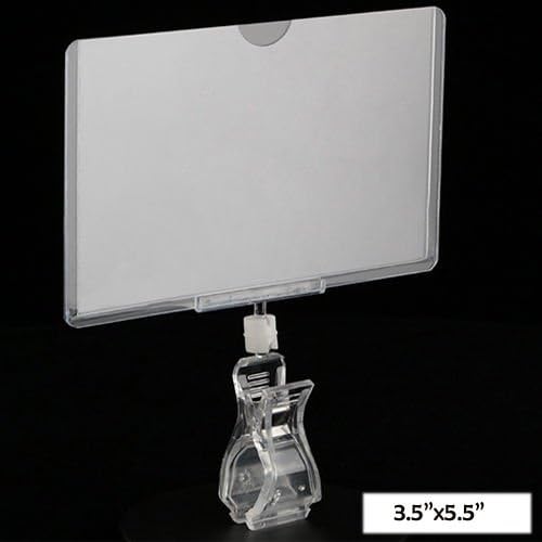 Miniatura 9 de STORE FIXTURES DIRECT Clip giratorio POP - Abrazadera de sujeción con protector de tarjeta para barandillas o tubos, paquete de 3