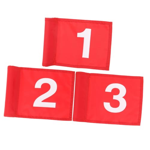 ARTSEWPLY 3pcs Wear Resistant Golfing Flags Court Flags for Backyard Games Easy to Install for Golf Practice Training Sessions