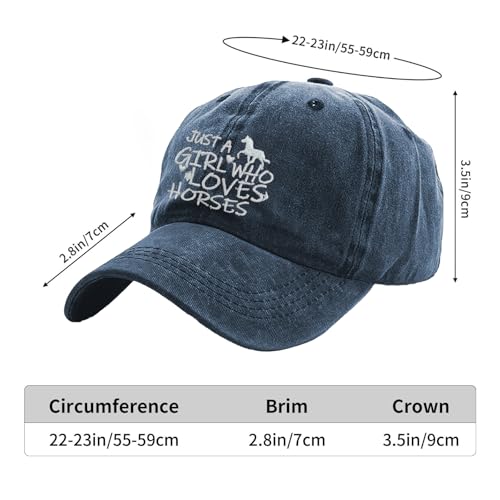 Image of Just Girl Who Loves Horse Hat Baseball Cap for Women Adjustable Trendy Hats Cotton