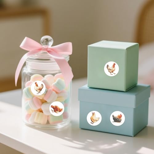 Pegatinas de pollo infantiles redondas lasuroa pegatinas impermeables para botellas de agua 7