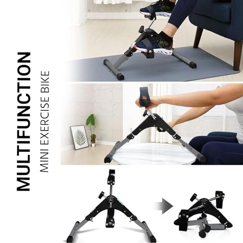 Mini bicicleta pedaleadora con resistencia ajustable y display digital miniatura 4