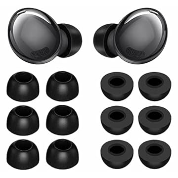 Fones de ouvido para Samsung Galaxy Buds 2 Pro – Espuma de memória, redução de ruído, fones de ouvido confortáveis – Preto