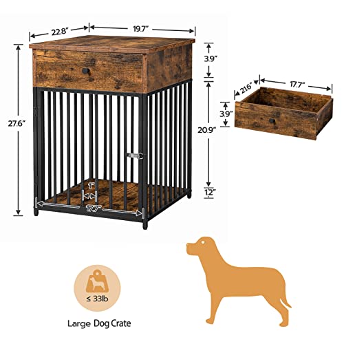 HOOBRO Dog Crate Furniture, Wooden Dog House, Decorative Dog Kennel with Drawer, Indoor Pet Crate End Table for Small… - Image 5