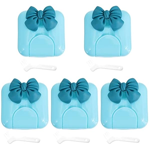 DEPILA 5pcs Dentaduras Práctico Estuche Copas for Retenedor de Goma de Viaje con Dentadura Contenedor de Dientes Portátil Adorno Copa Falsa Organizador Azul Falso Niñas Cepillo Niño y Cuidado Ortodonc