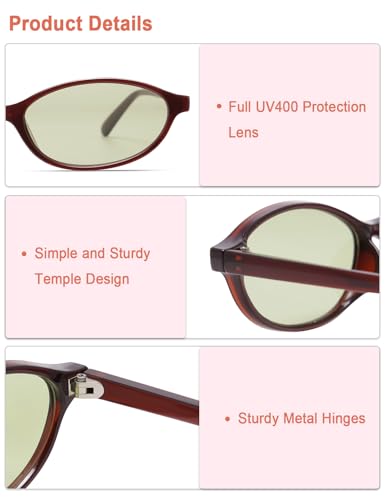 Retro Oval Sunglasses for Women Trendy Small 90s Style Vintage Narrow Cat Eye Frame GM96033