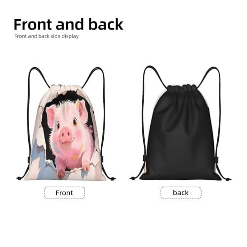 Funny Pig And Wall Drawstring Backpack Sackpack Sport Gym Sackpack String Bag For Sport Swim Yoga3