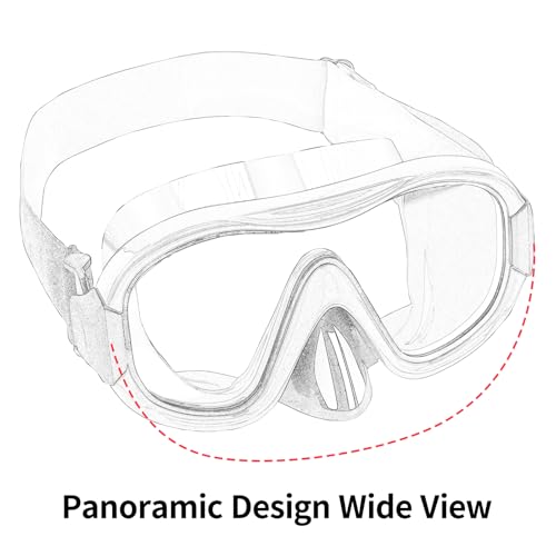 Knitted Adjustable Strap Dive Mask - Ultra-Comfort Panoramic Goggles for Scuba & Snorkeling by Body+ - Image 8
