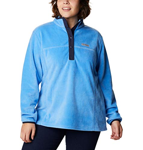 Image of Columbia Womens Benton Springs Half Snap II Pull Over Fleece Jacket, Dark Stone /Canoe /Vintage Blue, 3X