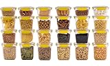 Uandu Lock & Fresh 24er Vorratsdosen set, frischhaltedosen mit deckel für lebensmittel, Mikrowellen-, und Gefriergeeignet, vorratsdosen mit deckel, aufbewahrungsbox küche, vorratsdosen luftdicht -Gelb