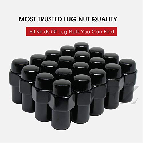 Image of Cragar Standard Mag Lug Nut 7 /16 inch-20 Black with Black Standard Washer Set of 20 Pcs