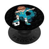 Dabbing Fußball Boy Kasachstan Fans Trikot Kasachstanische Flagge PopSockets mit austauschbarem PopGrip