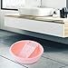 Washboard Basin with Soap Holder Space Saving Portable Scrubbing Board Wash Tub for Tie Underwear Towels Outdoor, Round Pink