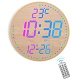 12" Large Digital Wall Mount Clock (Countdown, Timer, Alarm) - 12 RGB Colors