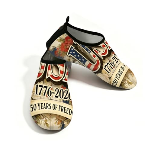 Zapatos acuáticos de secado rápido con diseño vintage de EE. UU. para playa y yoga
