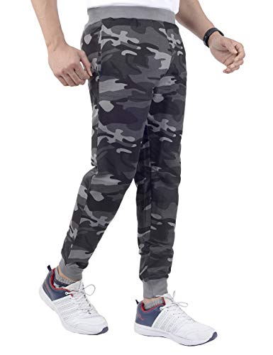 Image of DECISIVE Fitness Joggers Slim Fit Track Pant with 2 Pocket Track Pant for Men- Camo-Grey