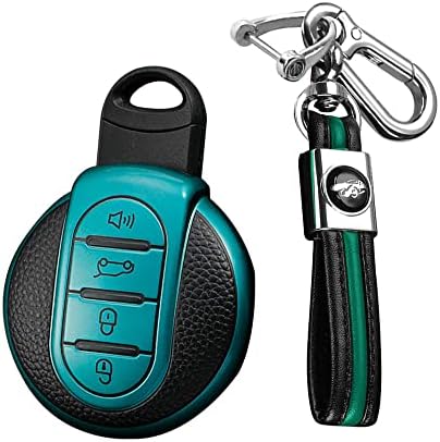 HIBEYO Schlüsselhülle Für BMW Mini Cooper - Leder Case Mit Schlüsselanhänger - Mehrere Farben