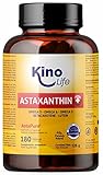 ASTAXANTHIN PLUS 4mg | 180 Kapseln (Sofgels) | mit Lutein, Omega 369 und Beta-Carotin | 100% natürlich | ASTAPURE® Qualität | fettlöslich | natürliches Antioxidans | glutenfrei | non GMO