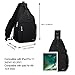 MOSISO Sling Backpack Bag, Crossbody Shoulder Bag Travel Hiking Daypack Chest Bag with Front Square Pocket&USB Charging Port, Black