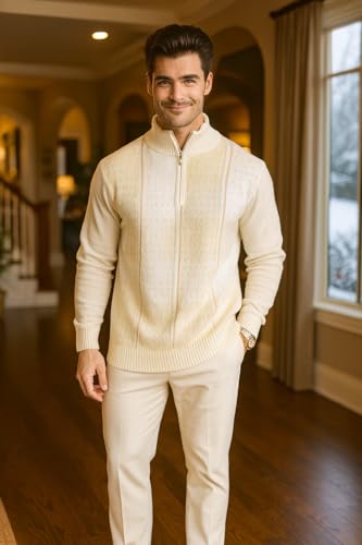 STACY ADAMS Men's Sweater, Multi Square Houndstooth Pattern3