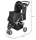 TRIXIE Buggy für Hunde, 47 × 100 × 80 CM, 4,6 kg - extra leicht, schwarz, bis 11 kg belastbar - 28958