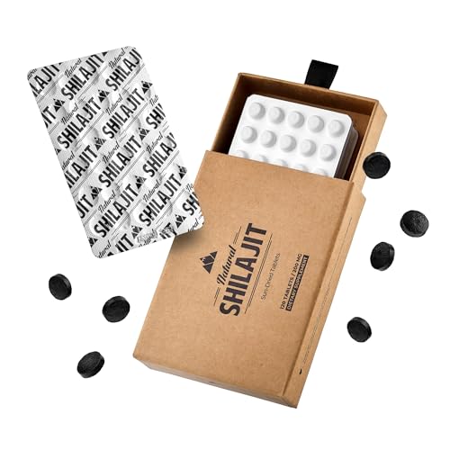 Natural Shilajit Tablets – 120 Dry Drops 100% Pure Shilajit for Men & Women with Fulvic Acid & 85+...